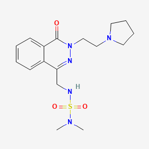 molecular formula C17H25N5O3S B2923169 4-[(二甲基磺酰胺基)甲基]-1-氧代-2-(2-吡咯烷-1-基乙基)酞嗪 CAS No. 1448071-38-2