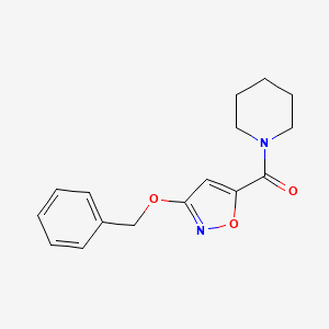 molecular formula C16H18N2O3 B2923170 (3-(Benzyloxy)isoxazol-5-yl)(piperidin-1-yl)methanone CAS No. 1428347-86-7