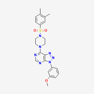 molecular formula C23H25N7O3S B2923177 7-(4-((3,4-dimethylphenyl)sulfonyl)piperazin-1-yl)-3-(3-methoxyphenyl)-3H-[1,2,3]triazolo[4,5-d]pyrimidine CAS No. 1005295-51-1