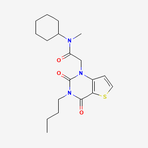 molecular formula C19H27N3O3S B2923179 2-(3-butyl-2,4-dioxo-3,4-dihydrothieno[3,2-d]pyrimidin-1(2H)-yl)-N-cyclohexyl-N-methylacetamide CAS No. 1252916-48-5