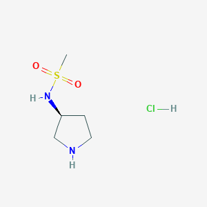 molecular formula C5H13ClN2O2S B2923180 N-[(3S)-pyrrolidin-3-yl]methanesulfonamide hydrochloride CAS No. 1312686-83-1