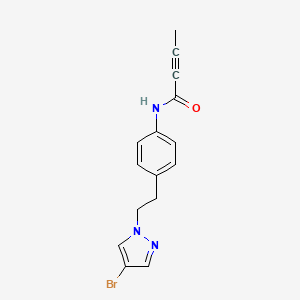 molecular formula C15H14BrN3O B2923182 N-{4-[2-(4-bromo-1H-pyrazol-1-yl)ethyl]phenyl}but-2-ynamide CAS No. 2094149-83-2