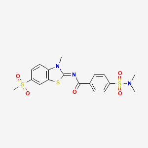 molecular formula C18H19N3O5S3 B2923183 (Z)-4-(N,N-dimethylsulfamoyl)-N-(3-methyl-6-(methylsulfonyl)benzo[d]thiazol-2(3H)-ylidene)benzamide CAS No. 683237-71-0