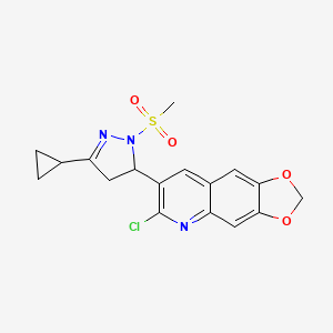 5-{6-chloro-2H-[1,3]dioxolo[4,5-g]quinolin-7-yl}-3-cyclopropyl-1-methanesulfonyl-4,5-dihydro-1H-pyrazole