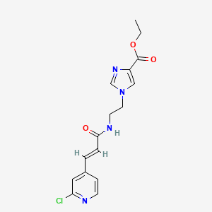 Ethyl 1-[2-[[(E)-3-(2-chloropyridin-4-yl)prop-2-enoyl]amino]ethyl]imidazole-4-carboxylate