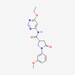 molecular formula C18H20N4O4 B2923188 N-(6-乙氧基嘧啶-4-基)-1-(3-甲氧基苯基)-5-氧代吡咯烷-3-甲酰胺 CAS No. 1421522-35-1