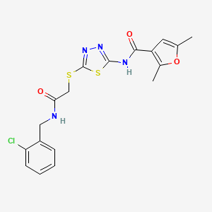 N-(5-((2-((2-chlorobenzyl)amino)-2-oxoethyl)thio)-1,3,4-thiadiazol-2-yl)-2,5-dimethylfuran-3-carboxamide