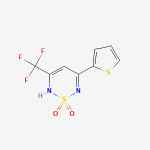 molecular formula C8H5F3N2O2S2 B2923192 5-(2-Thienyl)-3-(trifluoromethyl)-2H-1,2,6-thiadiazine-1,1-dione CAS No. 1023589-00-5