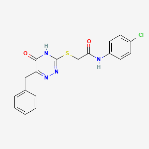 2-((6-benzyl-5-oxo-4,5-dihydro-1,2,4-triazin-3-yl)thio)-N-(4-chlorophenyl)acetamide