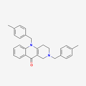 molecular formula C28H28N2O B2923210 2,5-bis[(4-methylphenyl)methyl]-1H,2H,3H,4H,5H,10H-benzo[b]1,6-naphthyridin-10-one CAS No. 2319850-49-0