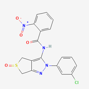 N-[2-(3-chlorophenyl)-5-oxo-4,6-dihydrothieno[3,4-c]pyrazol-3-yl]-2-nitrobenzamide