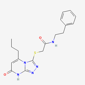 2-((7-oxo-5-propyl-7,8-dihydro-[1,2,4]triazolo[4,3-a]pyrimidin-3-yl)thio)-N-phenethylacetamide