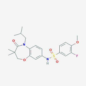3-fluoro-N-(5-isobutyl-3,3-dimethyl-4-oxo-2,3,4,5-tetrahydrobenzo[b][1,4]oxazepin-8-yl)-4-methoxybenzenesulfonamide