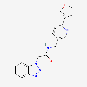 2-(1H-benzo[d][1,2,3]triazol-1-yl)-N-((6-(furan-3-yl)pyridin-3-yl)methyl)acetamide