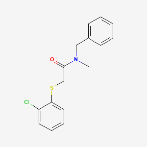molecular formula C16H16ClNOS B2923256 N-benzyl-2-[(2-chlorophenyl)sulfanyl]-N-methylacetamide CAS No. 339097-69-7
