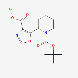 molecular formula C14H19LiN2O5 B2923268 Lithium;5-[1-[(2-methylpropan-2-yl)oxycarbonyl]piperidin-2-yl]-1,3-oxazole-4-carboxylate CAS No. 2260936-63-6