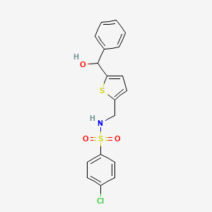 4-chloro-N-((5-(hydroxy(phenyl)methyl)thiophen-2-yl)methyl)benzenesulfonamide