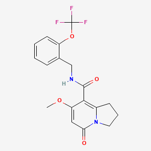 7-methoxy-5-oxo-N-(2-(trifluoromethoxy)benzyl)-1,2,3,5-tetrahydroindolizine-8-carboxamide