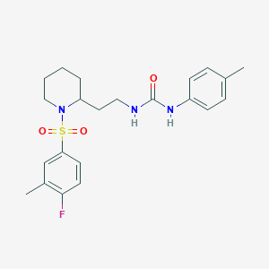 1-(2-(1-((4-Fluoro-3-methylphenyl)sulfonyl)piperidin-2-yl)ethyl)-3-(p-tolyl)urea