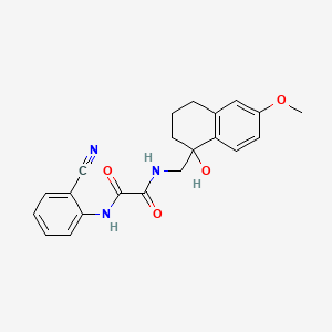 molecular formula C21H21N3O4 B2923300 N1-(2-cyanophenyl)-N2-((1-hydroxy-6-methoxy-1,2,3,4-tetrahydronaphthalen-1-yl)methyl)oxalamide CAS No. 2034601-39-1
