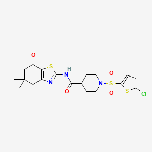1-((5-chlorothiophen-2-yl)sulfonyl)-N-(5,5-dimethyl-7-oxo-4,5,6,7-tetrahydrobenzo[d]thiazol-2-yl)piperidine-4-carboxamide