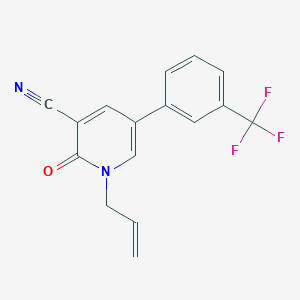 molecular formula C16H11F3N2O B2923324 1-烯丙基-2-氧代-5-[3-(三氟甲基)苯基]-1,2-二氢-3-吡啶甲腈 CAS No. 338964-43-5