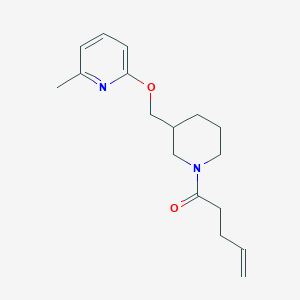molecular formula C17H24N2O2 B2923326 1-[3-[(6-Methylpyridin-2-yl)oxymethyl]piperidin-1-yl]pent-4-en-1-one CAS No. 2380042-95-3