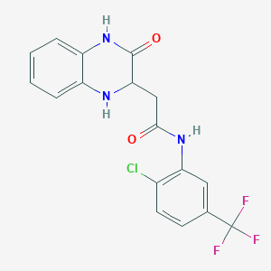 molecular formula C17H13ClF3N3O2 B2923330 N-[2-chloro-5-(trifluoromethyl)phenyl]-2-(3-oxo-1,2,3,4-tetrahydroquinoxalin-2-yl)acetamide CAS No. 1008946-71-1