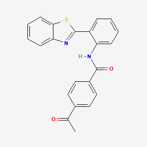 molecular formula C22H16N2O2S B2923331 4-acetyl-N-[2-(1,3-benzothiazol-2-yl)phenyl]benzamide CAS No. 477569-60-1
