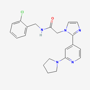 N-(2-chlorobenzyl)-2-[2-(2-pyrrolidin-1-ylpyridin-4-yl)-1H-imidazol-1-yl]acetamide