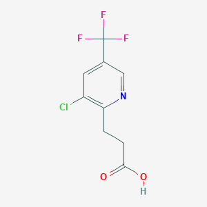 molecular formula C9H7ClF3NO2 B2923343 3-[3-Chloro-5-(trifluoromethyl)pyridin-2-yl]propanoic acid CAS No. 338422-79-0