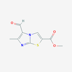 molecular formula C9H8N2O3S B2923346 Methyl 5-formyl-6-methylimidazo[2,1-b][1,3]thiazole-2-carboxylate CAS No. 2171803-45-3