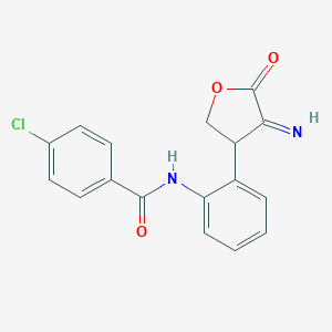 molecular formula C17H13ClN2O3 B292335 4-chloro-N-[2-(4-imino-5-oxotetrahydro-3-furanyl)phenyl]benzamide 