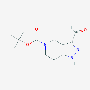 molecular formula C12H17N3O3 B2923352 Tert-butyl 3-formyl-1,4,6,7-tetrahydro-5H-pyrazolo[4,3-C]pyridine-5-carboxylate CAS No. 944902-01-6