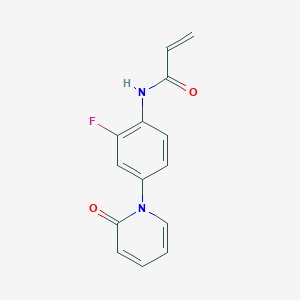 molecular formula C14H11FN2O2 B2923353 N-[2-Fluoro-4-(2-oxopyridin-1-yl)phenyl]prop-2-enamide CAS No. 2361646-05-9