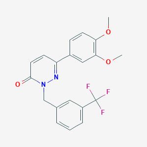 molecular formula C20H17F3N2O3 B2923358 6-(3,4-dimethoxyphenyl)-2-(3-(trifluoromethyl)benzyl)pyridazin-3(2H)-one CAS No. 899946-58-8