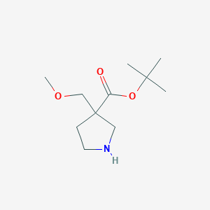 molecular formula C11H21NO3 B2923360 叔丁基3-(甲氧甲基)吡咯烷-3-羧酸酯 CAS No. 1852006-50-8