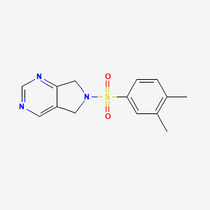 molecular formula C14H15N3O2S B2923362 6-((3,4-dimethylphenyl)sulfonyl)-6,7-dihydro-5H-pyrrolo[3,4-d]pyrimidine CAS No. 1448026-66-1