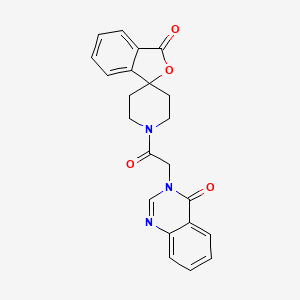 molecular formula C22H19N3O4 B2923365 1'-(2-(4-oxoquinazolin-3(4H)-yl)acetyl)-3H-spiro[isobenzofuran-1,4'-piperidin]-3-one CAS No. 1797642-20-6