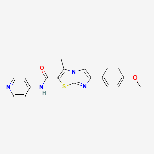 molecular formula C19H16N4O2S B2923383 6-(4-methoxyphenyl)-3-methyl-N-pyridin-4-ylimidazo[2,1-b][1,3]thiazole-2-carboxamide CAS No. 852135-10-5