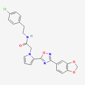 molecular formula C23H19ClN4O4 B2923397 2-{2-[3-(1,3-benzodioxol-5-yl)-1,2,4-oxadiazol-5-yl]-1H-pyrrol-1-yl}-N-[2-(4-chlorophenyl)ethyl]acetamide CAS No. 1260912-26-2