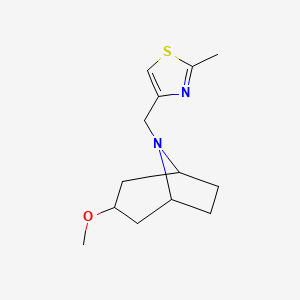 molecular formula C13H20N2OS B2923401 4-(((1R,5S)-3-methoxy-8-azabicyclo[3.2.1]octan-8-yl)methyl)-2-methylthiazole CAS No. 2108326-44-7