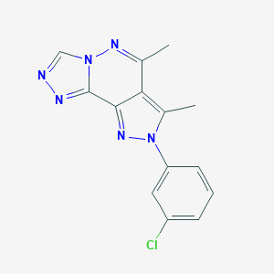 molecular formula C14H11ClN6 B292341 8-(3-chlorophenyl)-6,7-dimethyl-8H-pyrazolo[3,4-d][1,2,4]triazolo[4,3-b]pyridazine 