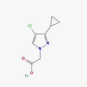 molecular formula C8H9ClN2O2 B2923425 2-(4-Chloro-3-cyclopropyl-1H-pyrazol-1-yl)acetic acid CAS No. 1006319-36-3