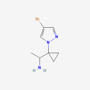 molecular formula C8H12BrN3 B2923434 1-[1-(4-bromo-1H-pyrazol-1-yl)cyclopropyl]ethan-1-amine CAS No. 2167080-92-2