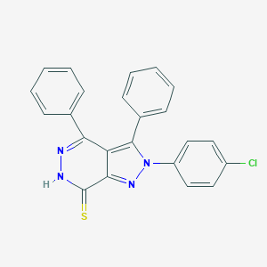 molecular formula C23H15ClN4S B292344 2-(4-chlorophenyl)-3,4-diphenyl-2,6-dihydro-7H-pyrazolo[3,4-d]pyridazine-7-thione 