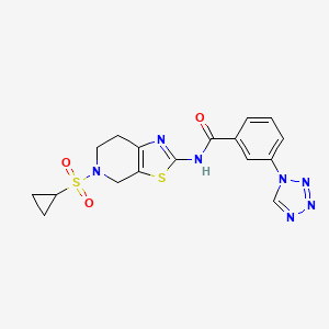 molecular formula C17H17N7O3S2 B2923444 N-(5-(cyclopropylsulfonyl)-4,5,6,7-tetrahydrothiazolo[5,4-c]pyridin-2-yl)-3-(1H-tetrazol-1-yl)benzamide CAS No. 1421454-35-4