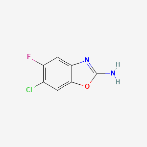 molecular formula C7H4ClFN2O B2923466 6-氯-5-氟-1,3-苯并恶唑-2-胺 CAS No. 1268032-07-0