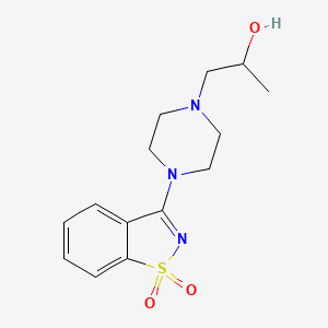molecular formula C14H19N3O3S B2923467 1-[4-(1,1-Dioxido-1,2-benzisothiazol-3-yl)piperazin-1-yl]propan-2-ol CAS No. 346448-88-2