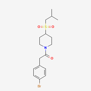 molecular formula C17H24BrNO3S B2923478 2-(4-Bromophenyl)-1-(4-(isobutylsulfonyl)piperidin-1-yl)ethanone CAS No. 1797080-57-9